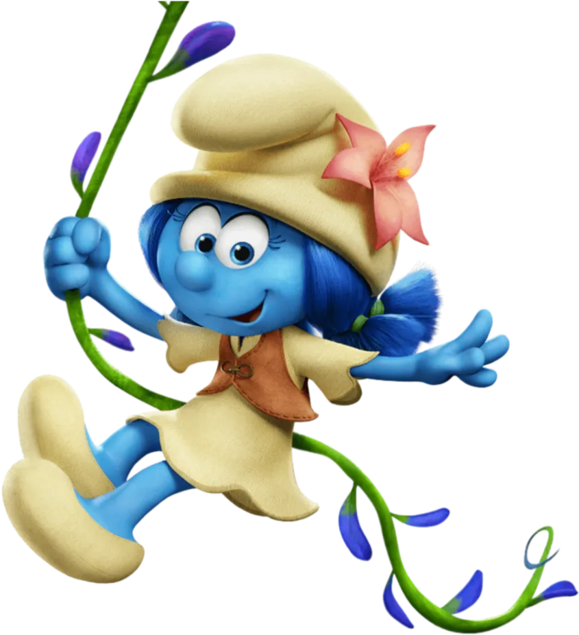 Smurfs Christmas Smurf, Santa hat, holding a gift, free png